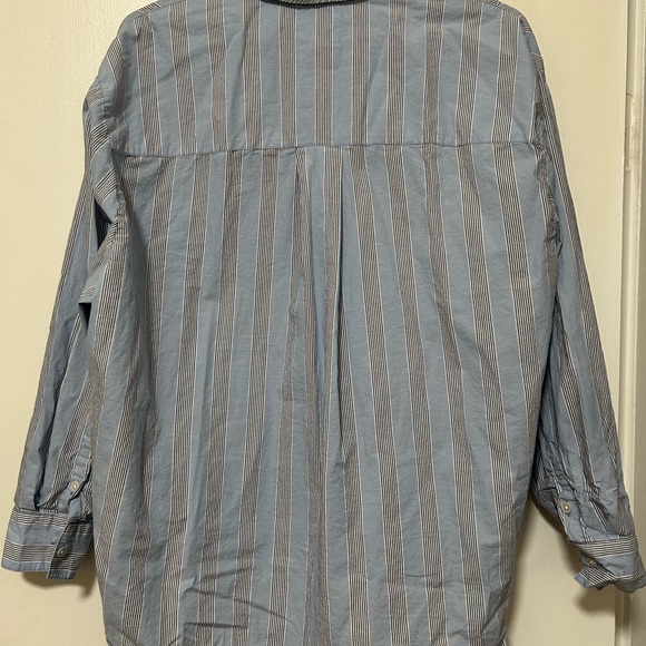 Aerie Blue Striped Button Down Shirt - Picture 2 of 4